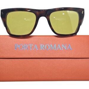 Porta Romana Tortoise Sunglasses with Vibrant Yellow Lenses